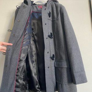 Merona Grey Wool Blend Toggle Pea Coat Small